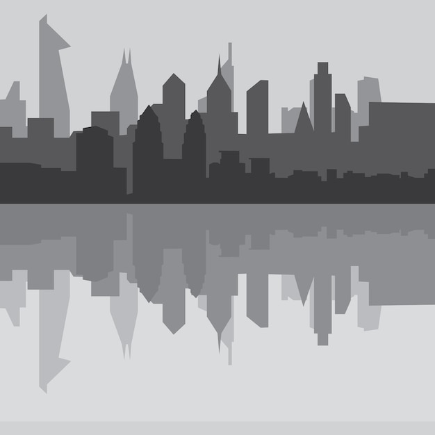 Stad skyline achtergrond vectorillustratie