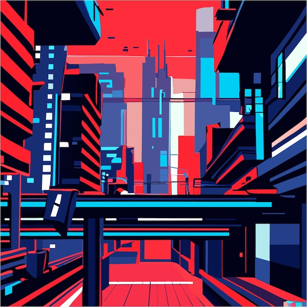 Stad van de toekomst Pixel Art Cyberpunk Chronicles