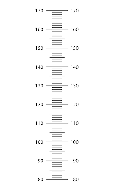 Stadiometer scale from 80 to 170 cm Children height chart template for wall growth stickers