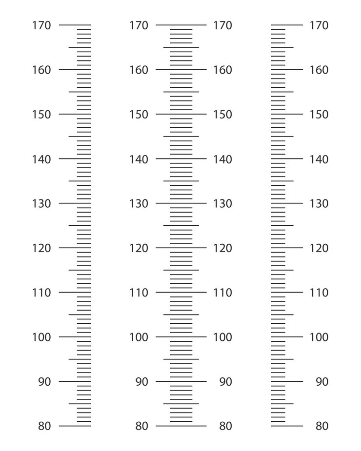 Vector 80 から 170 cm までのスタディオメーター スケール セット壁の成長のステッカーの子供の身長チャート テンプレート