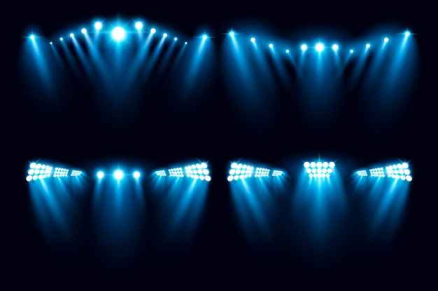 Vector stadium arena lighting collection vector illustration