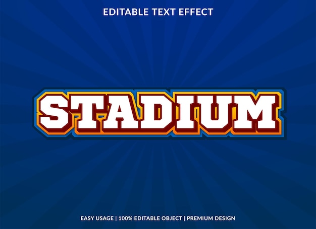 stadium editable text effect template use for business logo and brand