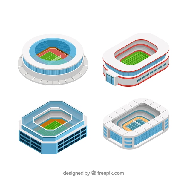 Stadiums collection in isometric style