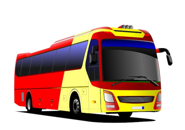 Stadsbus op de weg Coach Vector 3d illustratie