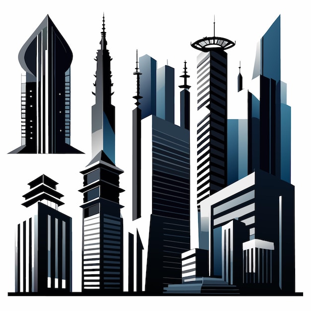 Stadsgebouwen vectorafbeelding voor ontwerpers
