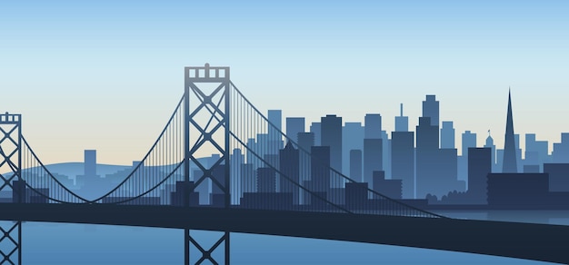 Stadsgezicht van San Francisco, Californië illustratie