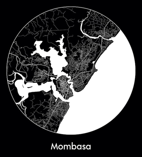 Stadskaart afrika kenia mombasa vector illustratie