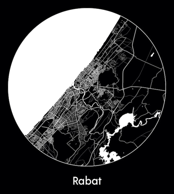 Stadskaart Afrika Marokko Rabat vector illustratie