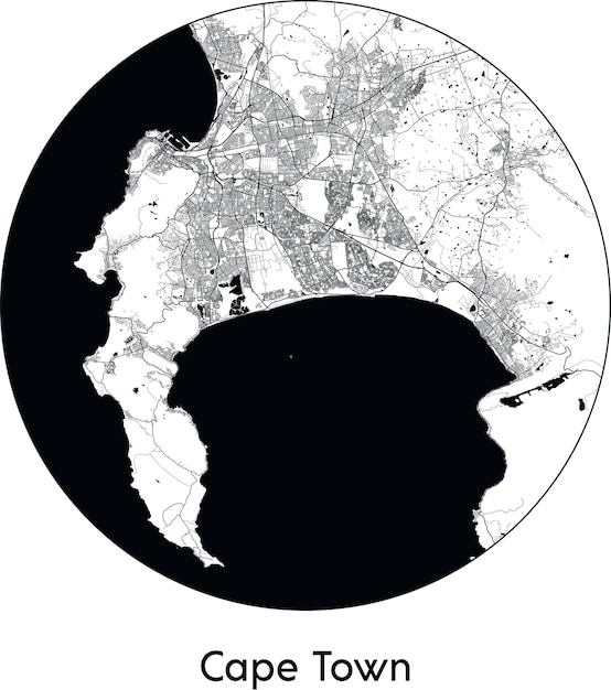 Stadskaart Afrika Zuid-Afrika Kaapstad vector illustratie