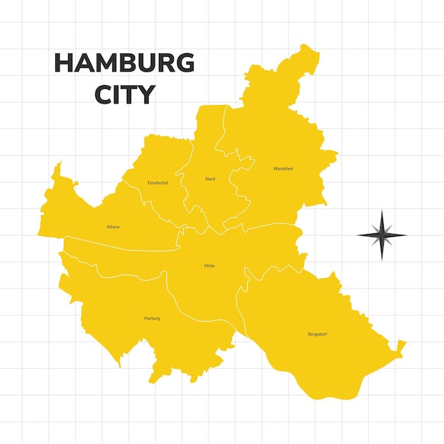 Vector stadskaartillustratie van hamburg kaart van de stad in duitsland