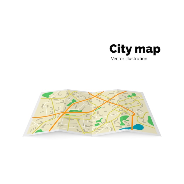 Stadsplattegrond: straten, lanen, gebouwen, parken. illustratie