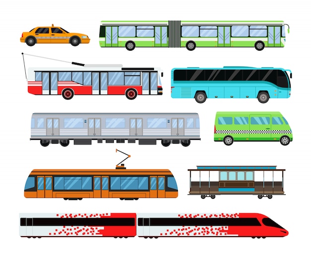 Stadsvervoer set vector illustratie.