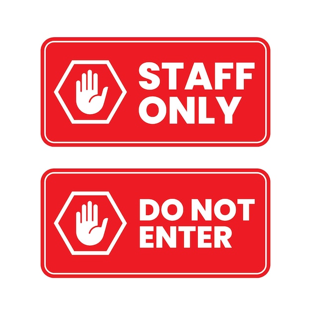 Staff only sign vector design