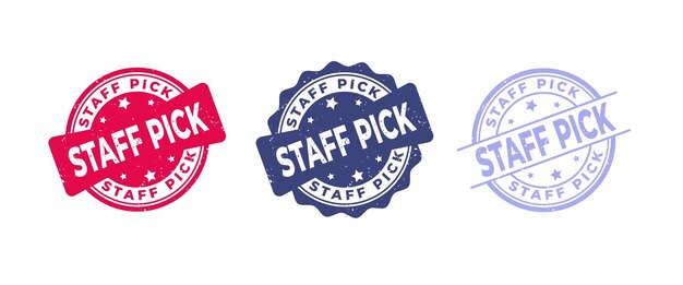 Staff Pick Sign or Stamp Grunge Rubber on White Background