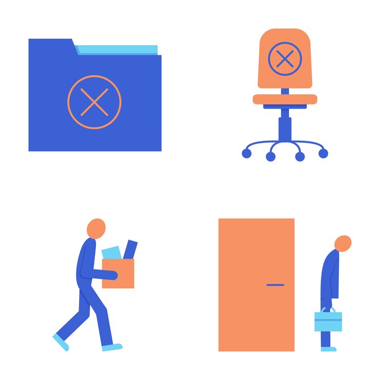 Vector staff reduction icon set