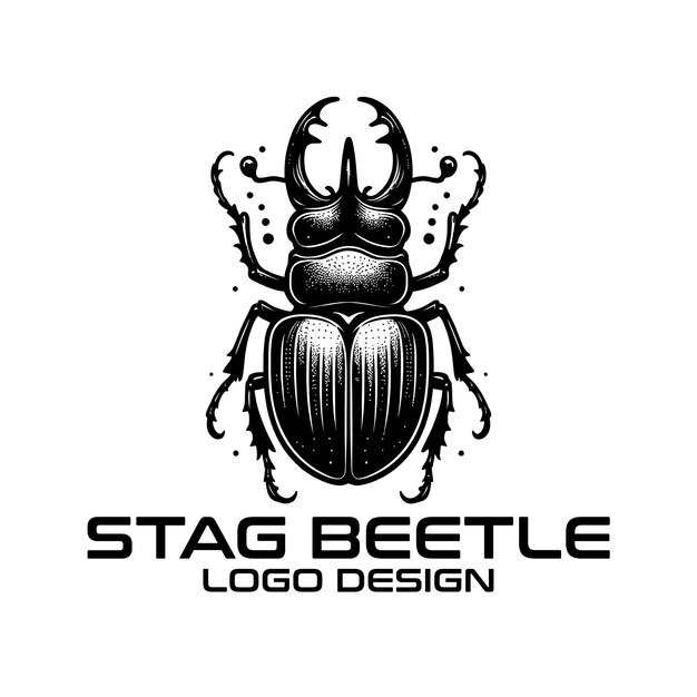 Vector stag beetle vector logo design