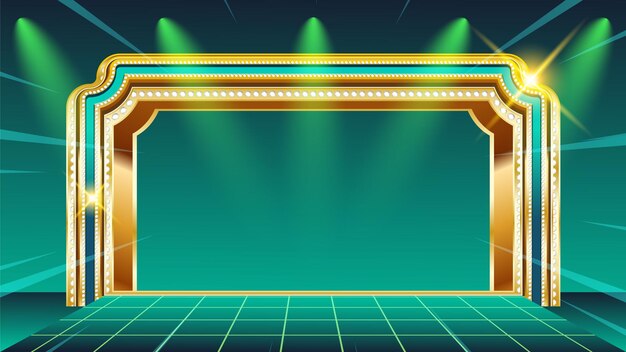 Vector stage background with red focus lights vector illustration