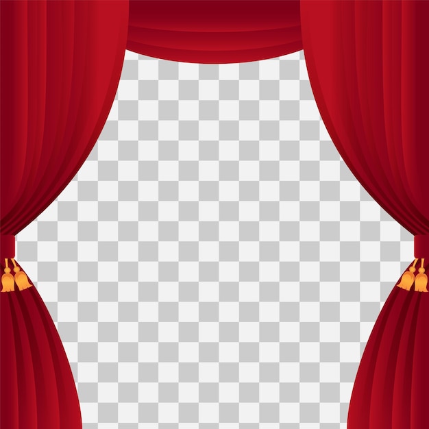 Stage curtain for template show time with classic red curtain