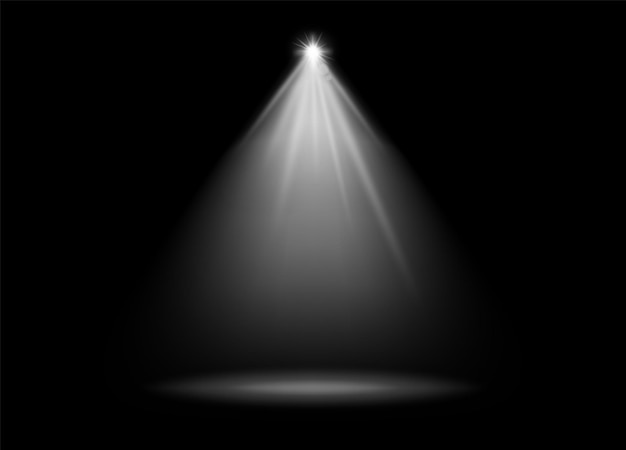 Stage licht mockup Realistische scène spolight effect geïsoleerd op zwarte achtergrond
