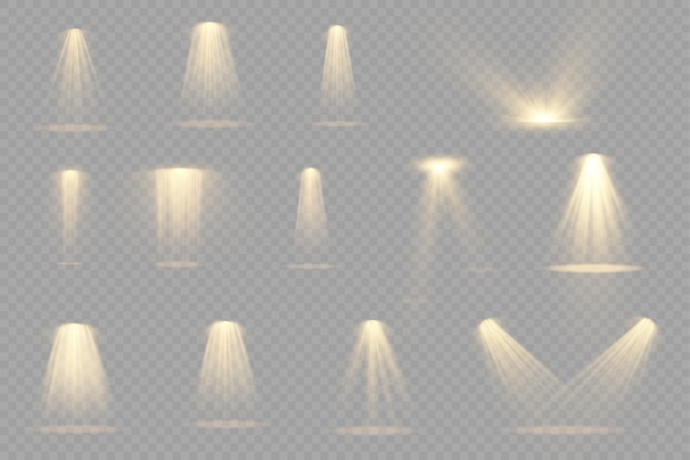 Stage lighting spotlights scene projector light effects bright white lighting with spotlight