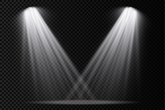 Stage lighting spotlights scene projector light effects bright white lighting with spotlight