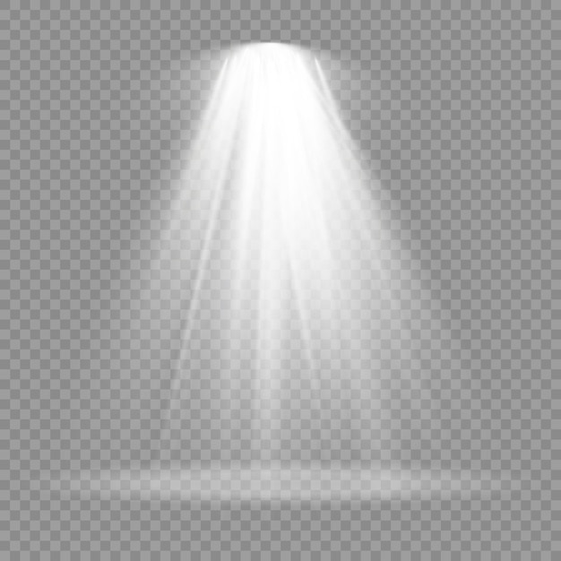 Vector stage lighting spotlights scene projector light effects bright white lighting with spotlight