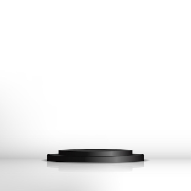 Stage pedestal empty black circle for product display