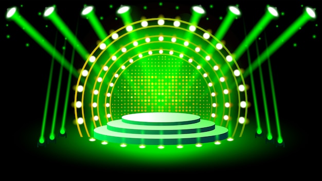 Stage podium with lighting