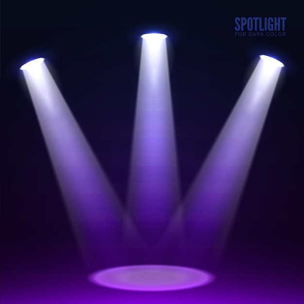 Vector stage spotlight on dark background