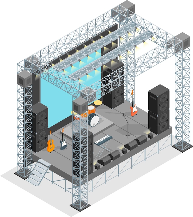 Вектор сцена для концепции уличного представления 3d isometric view vector