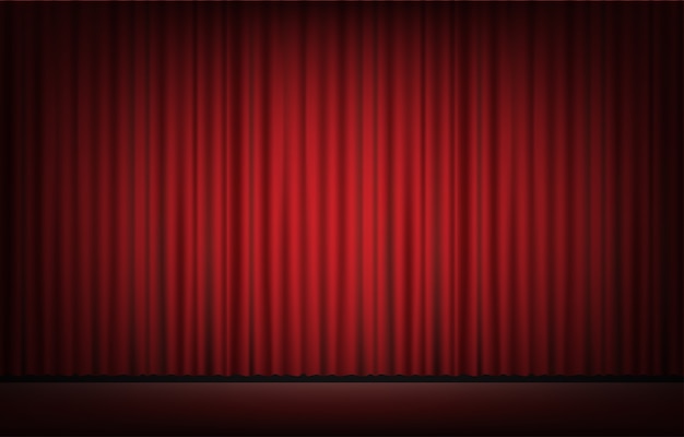 stage with red curtain backgrond