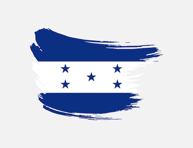 Stain brush painted stroke flag of Honduras on isolated background
