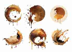 Vector stain coffee watercolor part 1