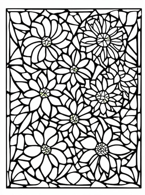 Stain Glass Vector Image Background Black and white