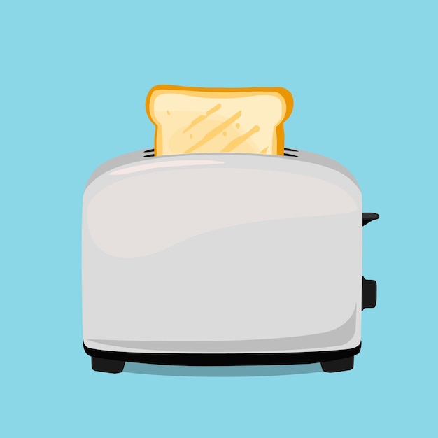stainless steel toaster with toasted bread for breakfast inside isolated on white background roasted toast vector