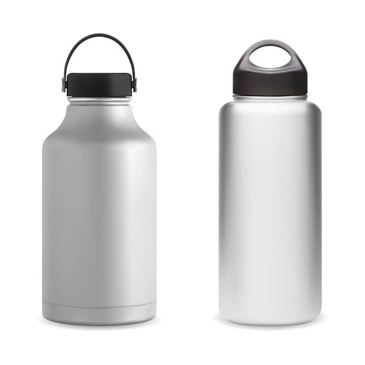 Vector stainless steel water flask design vector illustration