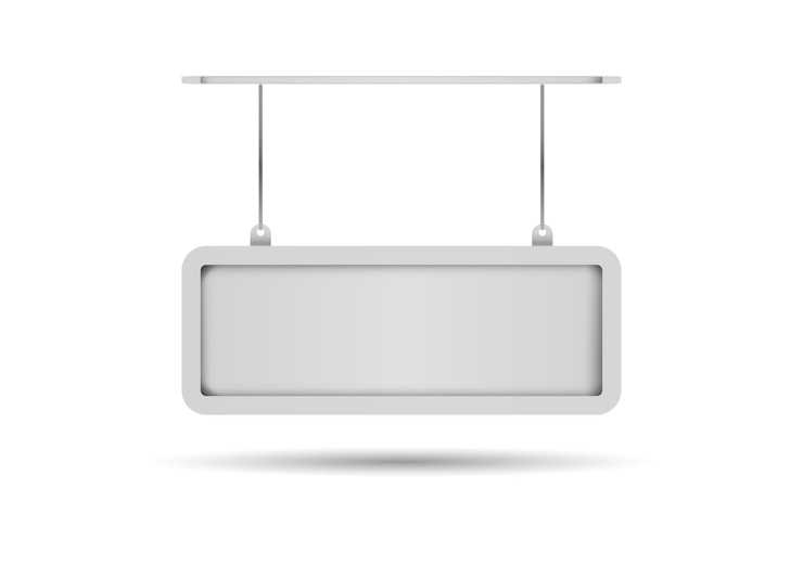Vector stainless steel white frame mockup blank template