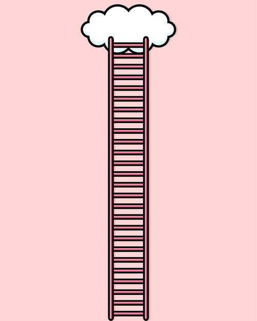 Vector staircase design to the clouds