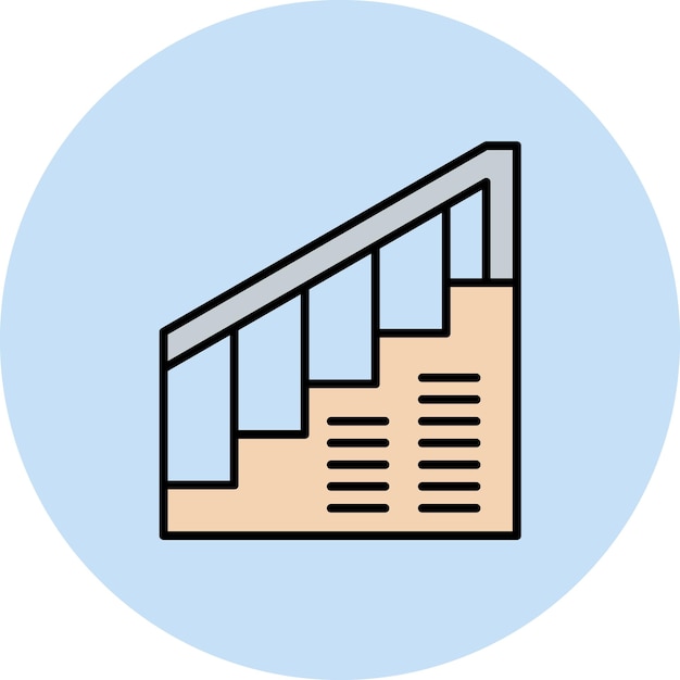 Vector staircase flat illustration