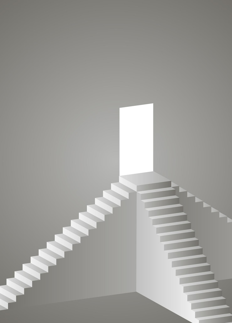 Vector staircase leading to the future