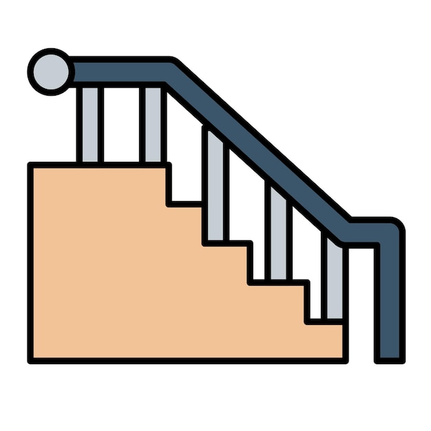 계단 평평 한 일러스트레이션