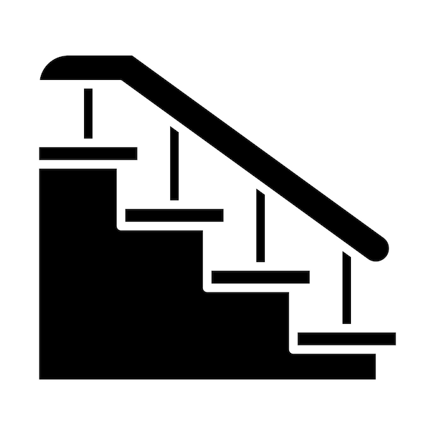 Stairs Glyph Solid Zwarte illustratie