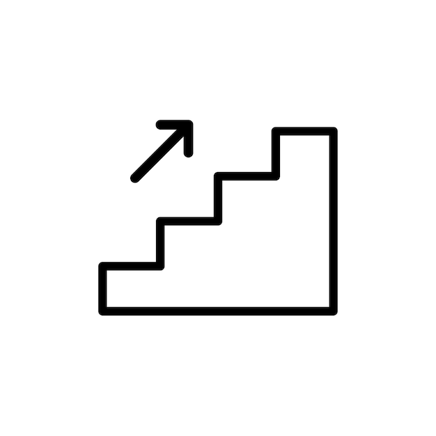 шаблон векторного дизайна значка лестницы на белом фоне
