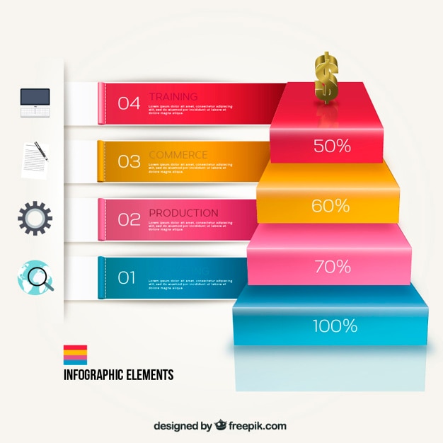 Vector stairs infographic