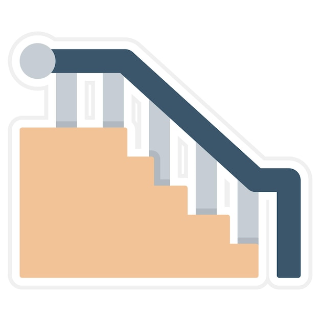 Vector stairs line illustration