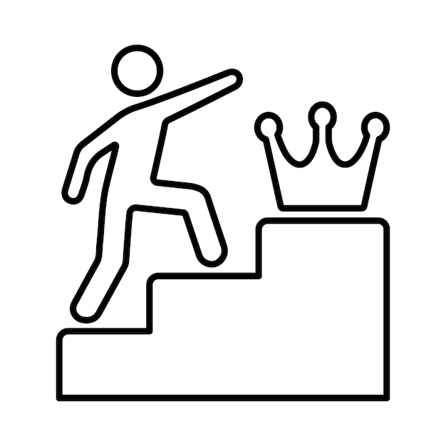 Stairs up steps success line icon outline vector