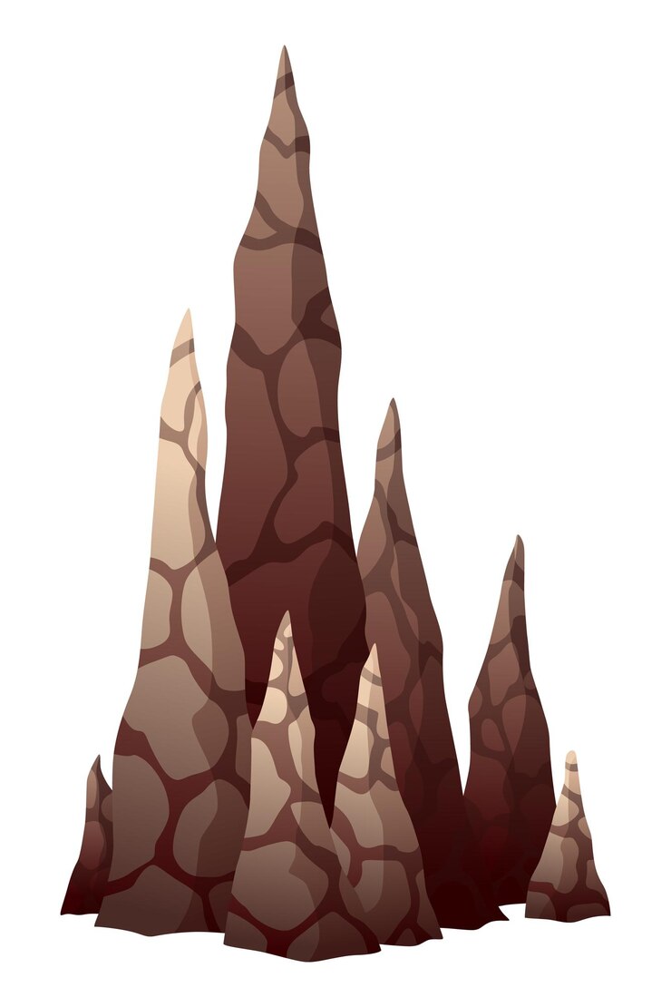 Premium Vector Stalagmite Icicle shaped upward growing mineral Premium Vector Stalagmite Icicle shaped upward growing mineral