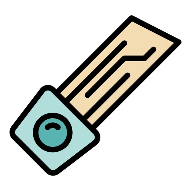 Stalen auto sleutel pictogram overzicht vector Auto controle Auto slimme kleur plat