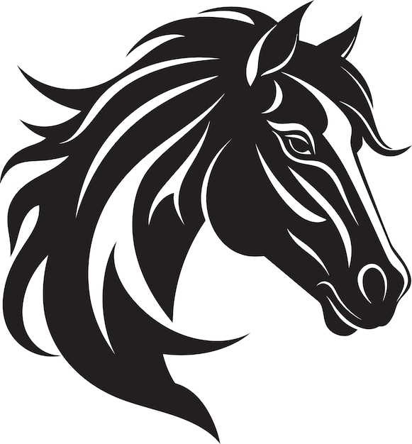 Stallions Splendor Black Vector Art Celebrating the Noble Horse Running with Grace Monochrome Vecto