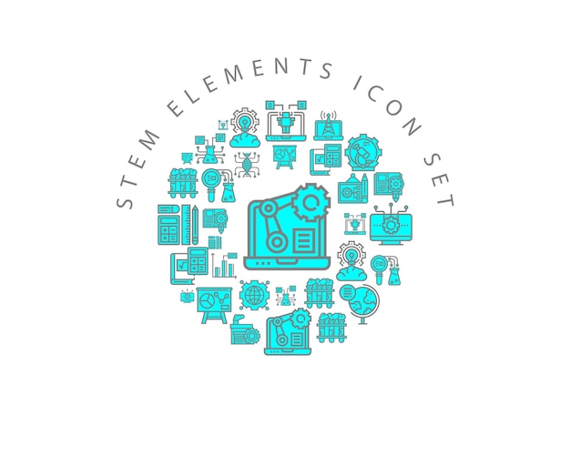 Stam elementen pictogram decorontwerp